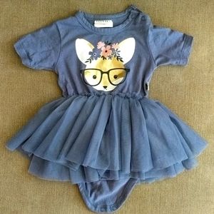 Huxbaby tulle fox tutu dress onesie 3-6m